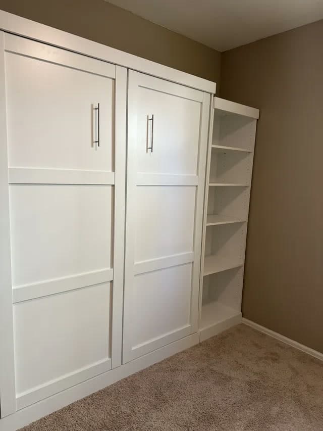 Murphy bed and shelving — after