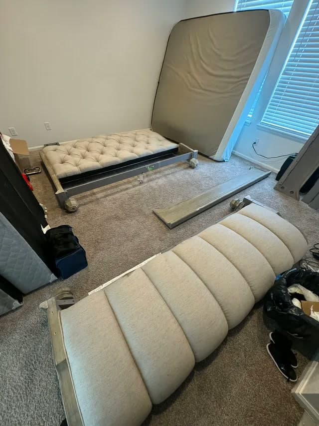 Upholstered bed frame — before